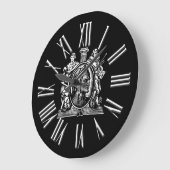 Schwarz-Weiß-Wissensuhr Große Wanduhr (Winkel)