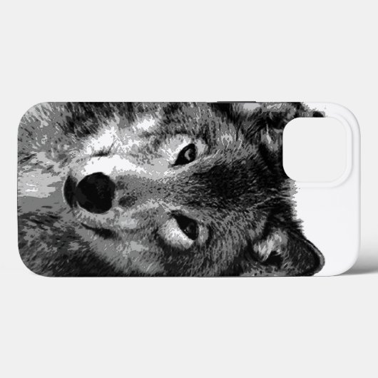 Schwarz & Weiß Wolf Augen Case-Mate iPhone Hülle (Rückseite (Horizontal))