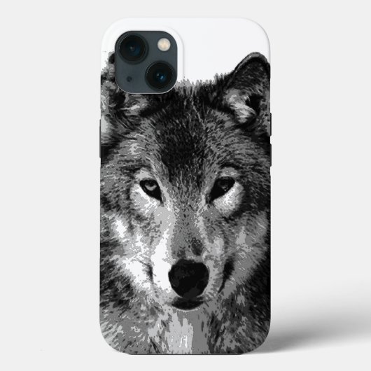 Schwarz & Weiß Wolf Augen Case-Mate iPhone Hülle (Rückseite)