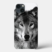 Schwarz & Weiß Wolf Augen Case-Mate iPhone Hülle (Rückseite)