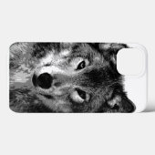 Schwarz & Weiß Wolf Augen Case-Mate iPhone Hülle (Rückseite (Horizontal))