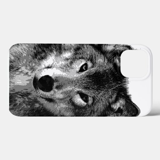 Schwarz & Weiß Wolf Augen Case-Mate iPhone Hülle (Rückseite (Horizontal))