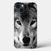 Schwarz & Weiß Wolf Augen Case-Mate iPhone Hülle (Rückseite)