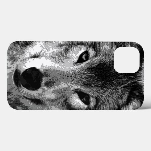 Schwarz & Weiß Wolf Augen Case-Mate iPhone Hülle (Rückseite (Horizontal))