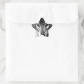 Schwarz & Weiß Wolf Augen Stern-Aufkleber (Tasche)