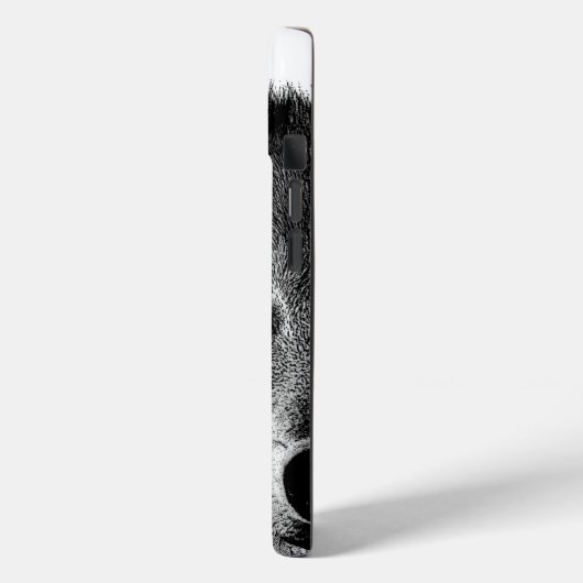 Schwarz-Weiß-Wolf-Augustift Case-Mate iPhone Hülle (Rückseite / Links)