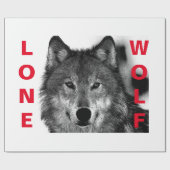 Schwarz-Weiß-Wolf-Augustift Geschenkpapier (Flach)