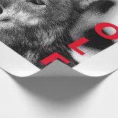 Schwarz-Weiß-Wolf-Augustift Geschenkpapier (Ecke)