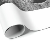 Schwarz-Weiß-Wolf-Augustift Geschenkpapier (Rolleneckpunkt)