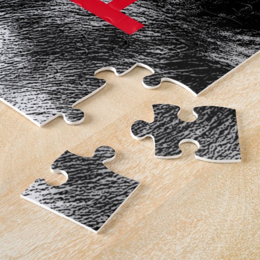 Schwarz-Weiß-Wolf-Augustift Puzzle (Seite)