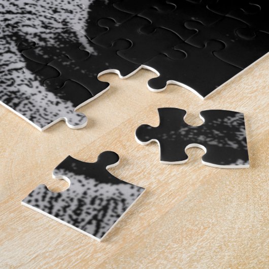 Schwarz-Weiß-Wolf-Augustift Puzzle (Seite)