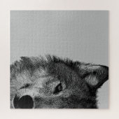 Schwarz-Weiß-Wolf-Augustift Puzzle (Horizontal)