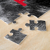 Schwarz-Weiß-Wolf-Augustift Puzzle (Seite)
