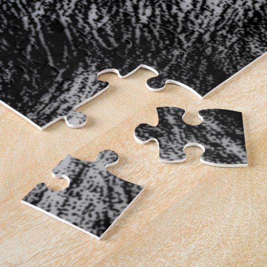 Schwarz-Weiß-Wolf-Augustift Puzzle (Seite)