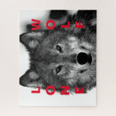 Schwarz-Weiß-Wolf-Augustift Puzzle (Vertikal)