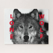 Schwarz-Weiß-Wolf-Augustift Puzzle (Horizontal)