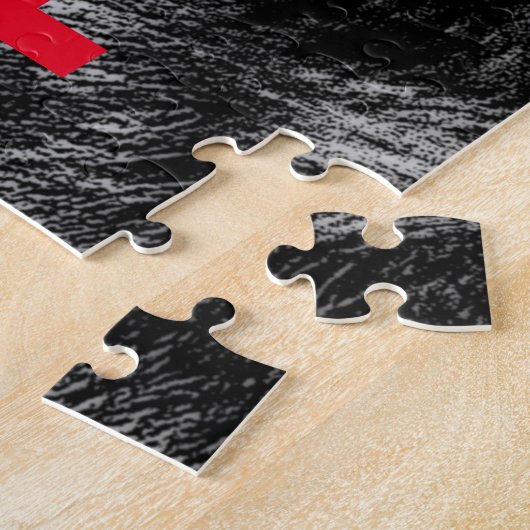 Schwarz-Weiß-Wolf-Augustift Puzzle (Seite)