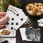Schwarz-Weiß-Wolf-Augustift Spielkarten (In Situ)