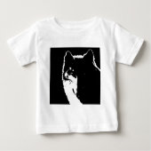 Schwarz-Weiß-Wolf Baby T-shirt (Vorderseite)