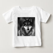 Schwarz-Weiß-Wolf Baby T-shirt (Vorderseite)