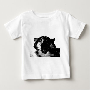 Schwarz-Weiß-Wolf Baby T-shirt