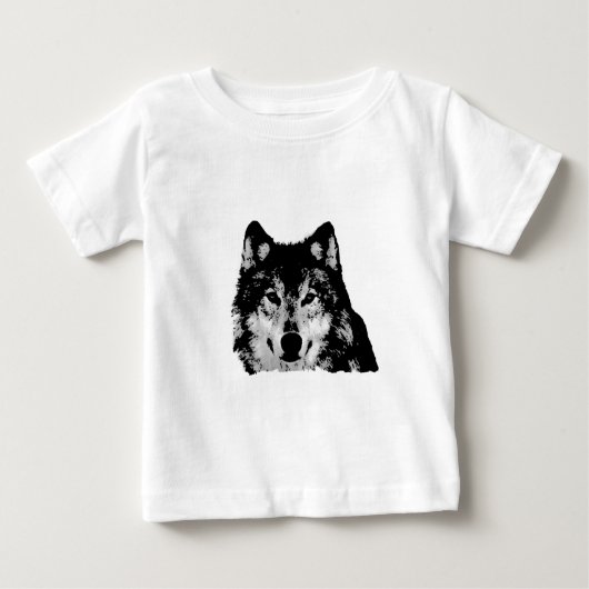 Schwarz-Weiß-Wolf Baby T-shirt (Vorderseite)