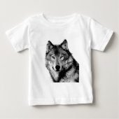 Schwarz-Weiß-Wolf Baby T-shirt (Vorderseite)