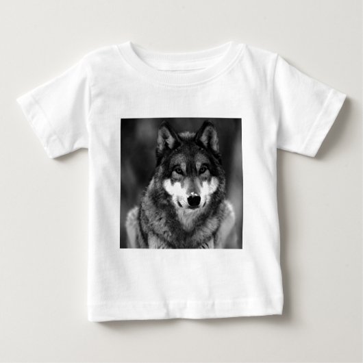 Schwarz-Weiß-Wolf Baby T-shirt (Vorderseite)