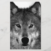Schwarz-Weiß-Wolf Briefpapier (Vorderseite)