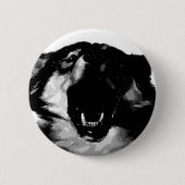 Schwarz-Weiß-Wolf Button (Vorderseite)