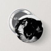 Schwarz-Weiß-Wolf Button (Vorne & Hinten)