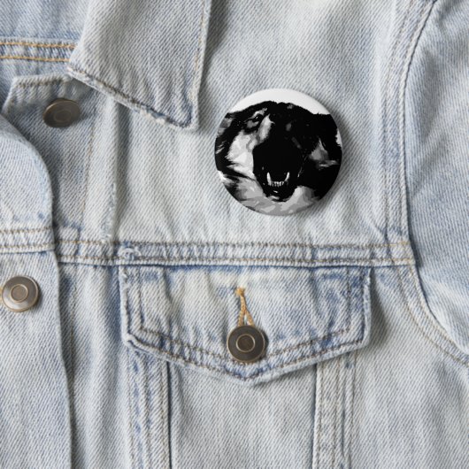 Schwarz-Weiß-Wolf Button (Beispiel)