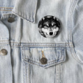 Schwarz-Weiß-Wolf Button (Beispiel)