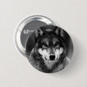 Schwarz-Weiß-Wolf Button (Vorne & Hinten)