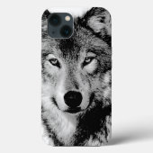 Schwarz-Weiß-Wolf Case-Mate iPhone Hülle (Rückseite)