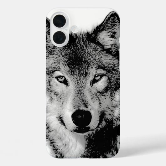 Schwarz-Weiß-Wolf Case-Mate iPhone Hülle (Rückseite)