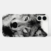 Schwarz-Weiß-Wolf Case-Mate iPhone Hülle (Rückseite (Horizontal))