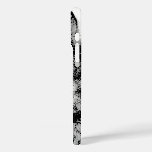 Schwarz-Weiß-Wolf Case-Mate iPhone Hülle (Rückseite / Links)