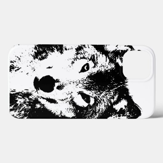 Schwarz-Weiß-Wolf Case-Mate iPhone Hülle (Rückseite (Horizontal))