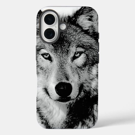 Schwarz-Weiß-Wolf Case-Mate iPhone Hülle (Rückseite)