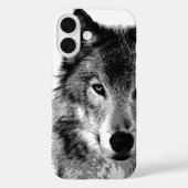 Schwarz-Weiß-Wolf Case-Mate iPhone Hülle (Rückseite)
