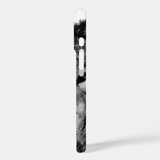 Schwarz-Weiß-Wolf Case-Mate iPhone Hülle (Rückseite / Links)