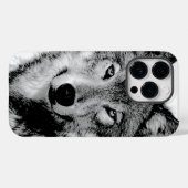 Schwarz-Weiß-Wolf Case-Mate iPhone Hülle (Rückseite (Horizontal))