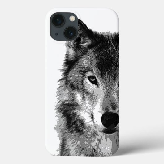 Schwarz-Weiß-Wolf Case-Mate iPhone Hülle (Rückseite)