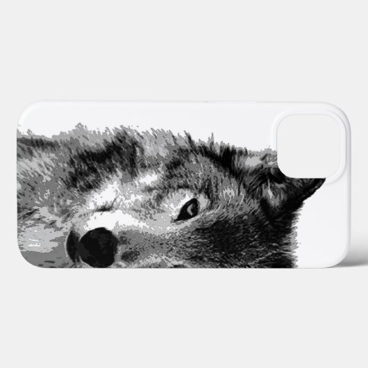 Schwarz-Weiß-Wolf Case-Mate iPhone Hülle (Rückseite (Horizontal))