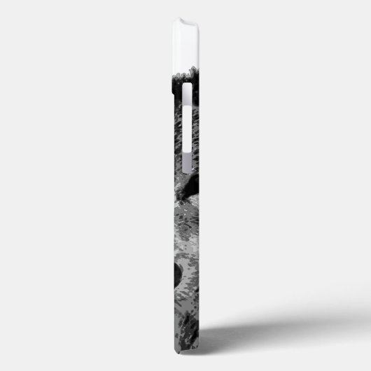 Schwarz-Weiß-Wolf Case-Mate iPhone Hülle (Rückseite / Links)