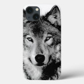 Schwarz-Weiß-Wolf Case-Mate iPhone Hülle (Rückseite)