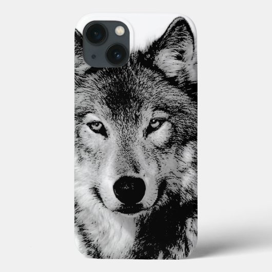 Schwarz-Weiß-Wolf Case-Mate iPhone Hülle (Rückseite)