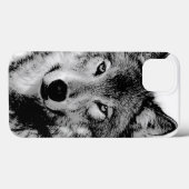 Schwarz-Weiß-Wolf Case-Mate iPhone Hülle (Rückseite (Horizontal))