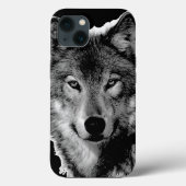 Schwarz-Weiß-Wolf Case-Mate iPhone Hülle (Rückseite)